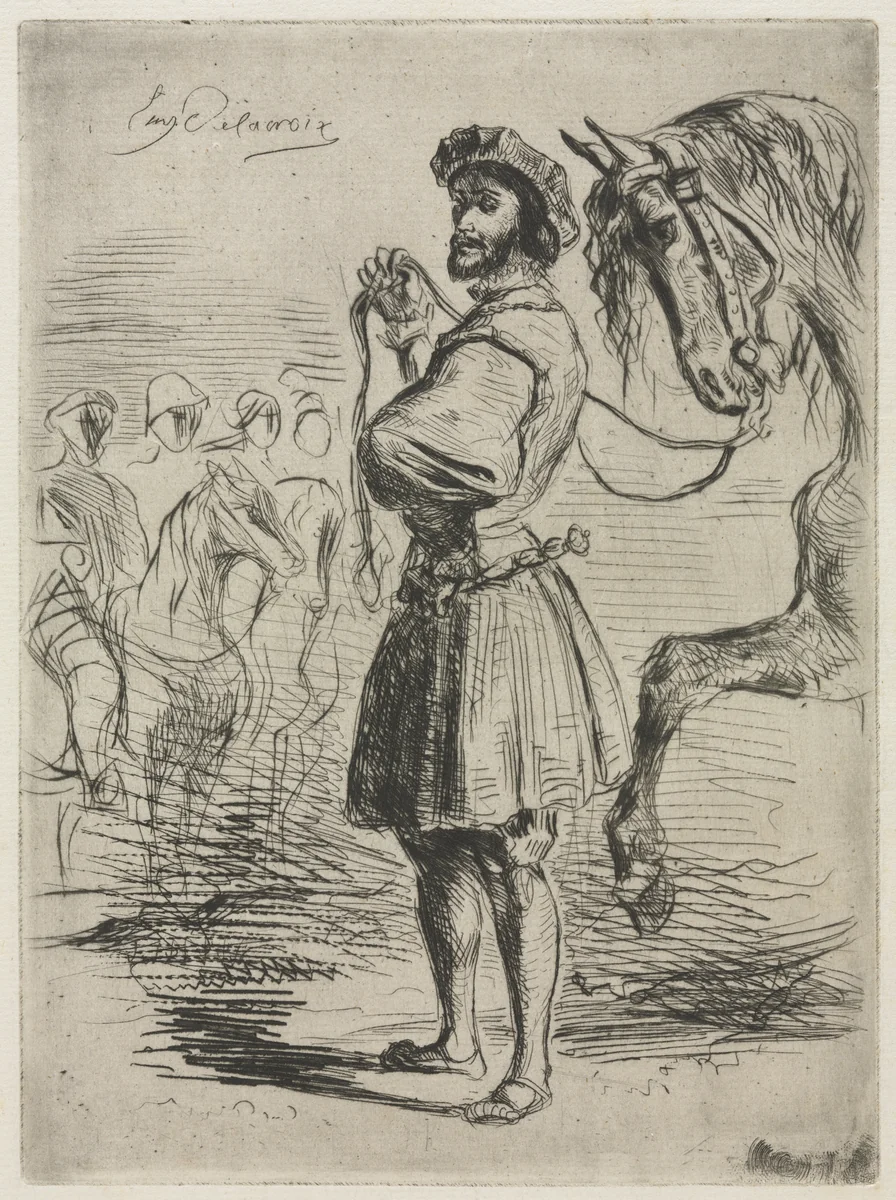 A Lord in the Time of Francis I by Eugène Delacroix, print, 1833