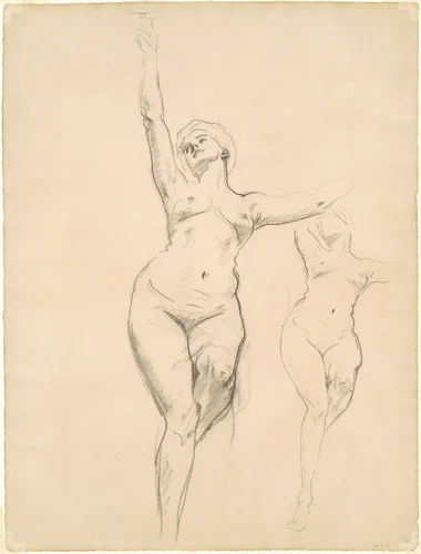 Studies of Victory for "Death and Victory" by John Singer Sargent, drawing, 1920-1922