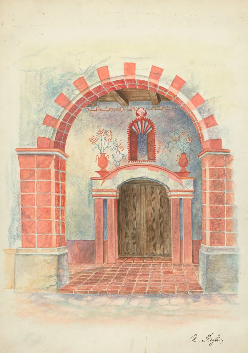 Restoration Drawing by A. Regli, index of american design, 1935-1942