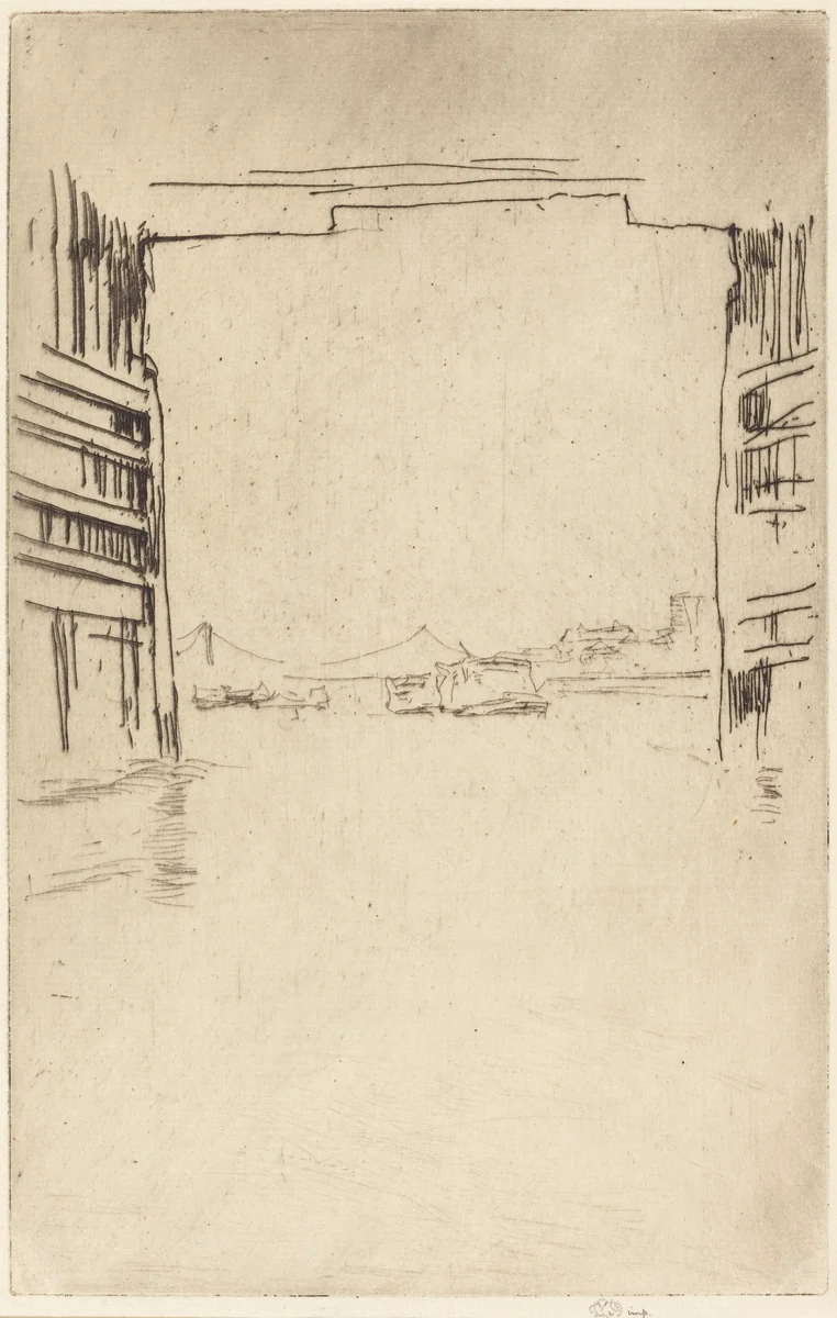Under Old Battersea Bridge by James McNeill Whistler, print, 1879