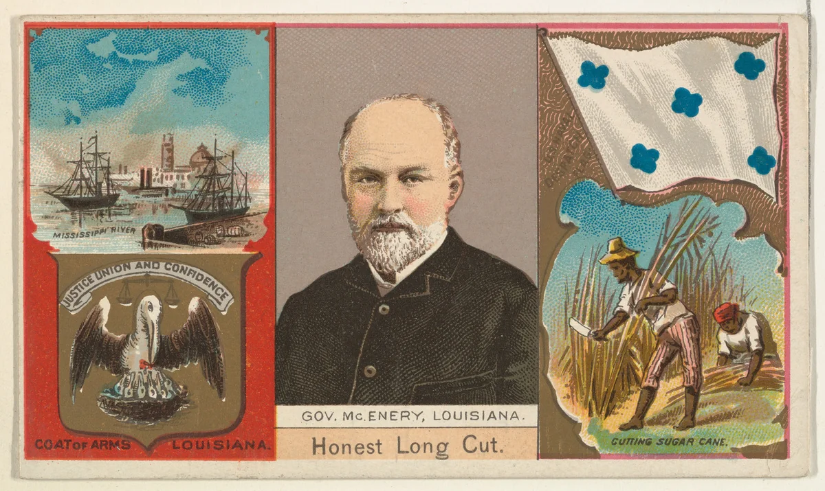 Governor McEnery, Louisiana, from "Governors, Arms, Etc." series (N133-1), issued by Duke Sons & Co. by W. Duke, Sons & Co., print, 1885-1892