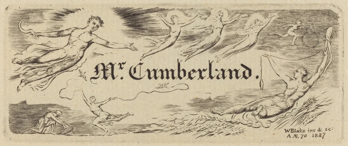 George Cumberland's Card by William Blake, print, 1827