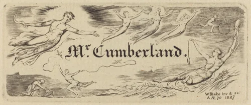 George Cumberland's Card by William Blake, print, 1827