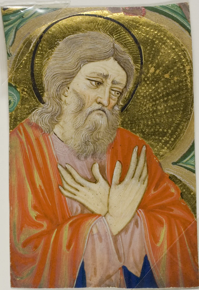 Saint in a Historiated Initial from a Choirbook by Cristoforo Cortese, painting, 1420-1440
