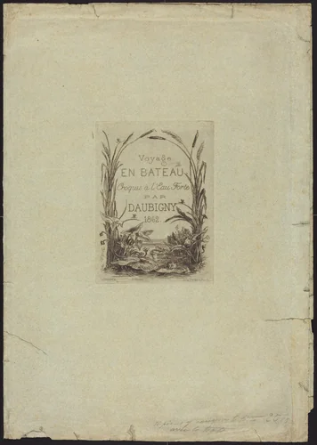 Wrapper for "Voyage en bateau" by Charles-François Daubigny, portfolio, 1862