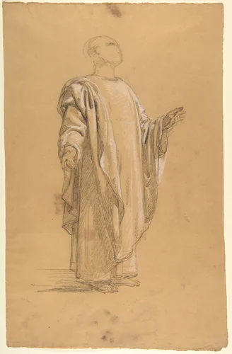 Saint Remi (lower register; study for wall paintings in the Chapel of Saint Remi, Sainte-Clotilde, Paris, 1858) by Isidore Pils, drawing, 1830-1875