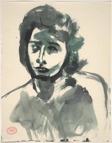 Untitled [portrait] by Richard Diebenkorn, drawing, 1955-1967