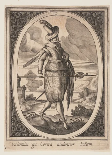 Plate 3 from Military Figures by Heinrich Ulrich, print, 1500-1600