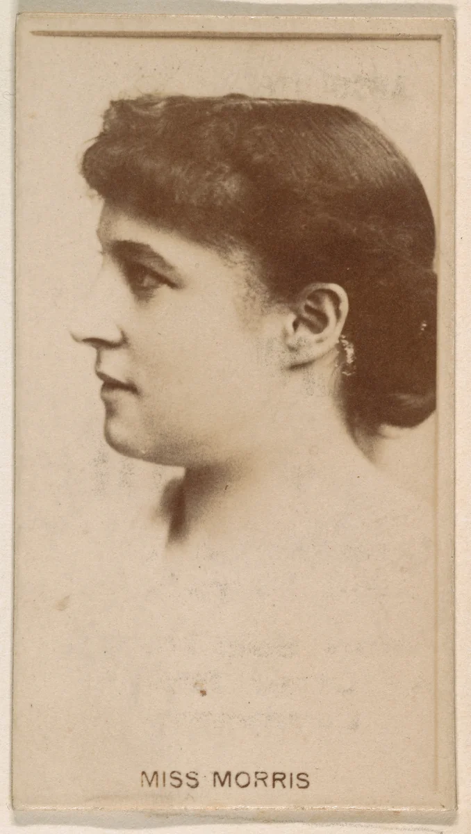Miss Morris, from the Actresses series (N245) issued by Kinney Brothers to promote Sweet Caporal Cigarettes by Kinney Brothers Tobacco Company, photograph, 1890