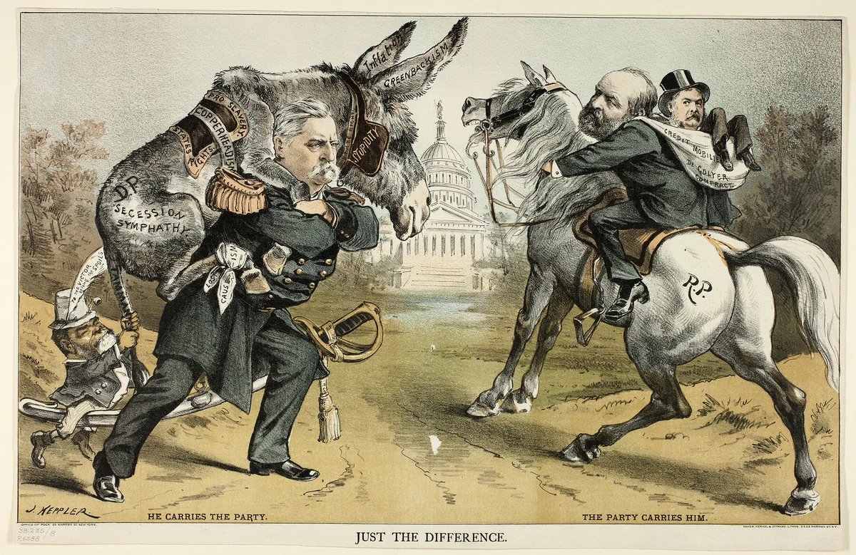 Just the Difference, from Puck by Joseph Keppler, print, 1880