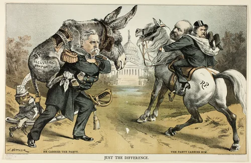 Just the Difference, from Puck by Joseph Keppler, print, 1880