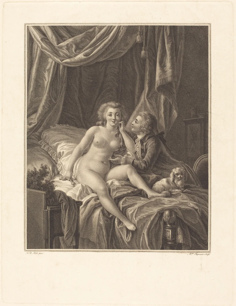 Ce qui est bon a prendre est bon a garder by Alexandre Chaponnier; Jean-Baptiste Hüet, print, 1753-1806