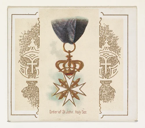 Order of Saint John, Holy See, from the World's Decorations series (N44) for Allen & Ginter Cigarettes by Allen & Ginter, print, 1890