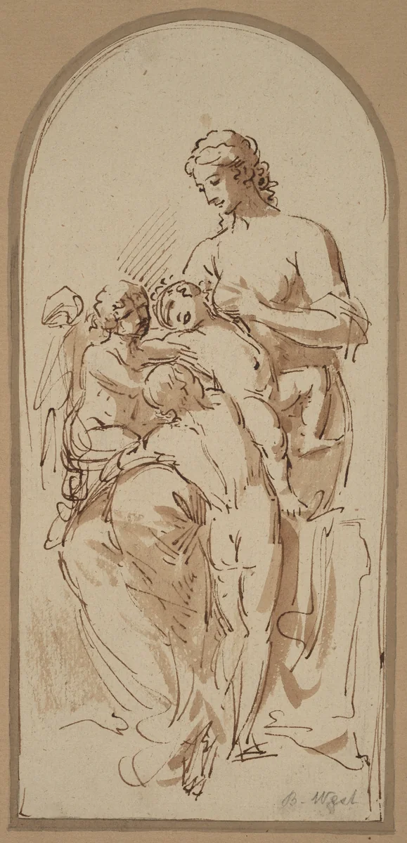 Charity by Benjamin West, drawing, 1738-1820