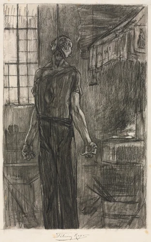 The Hanged Man in the Forge by Félicien Rops, drawing, 1875-1880