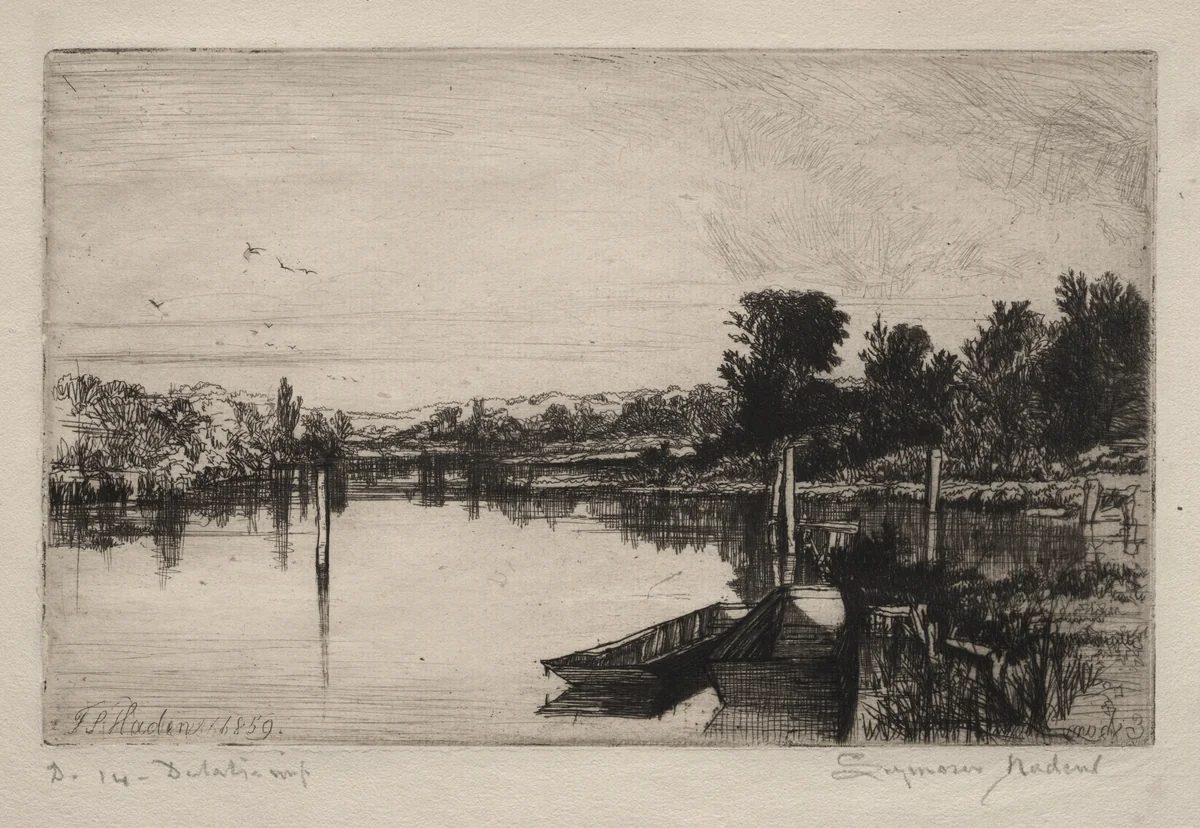 Egham by Francis Seymour-Haden, print, 1859