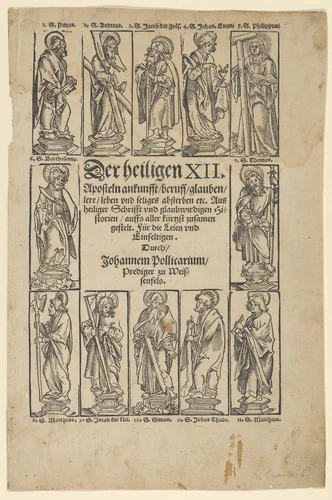 Der Heiligen XII, from the Wittenberg relic-book by Lucas Cranach, print, 1549