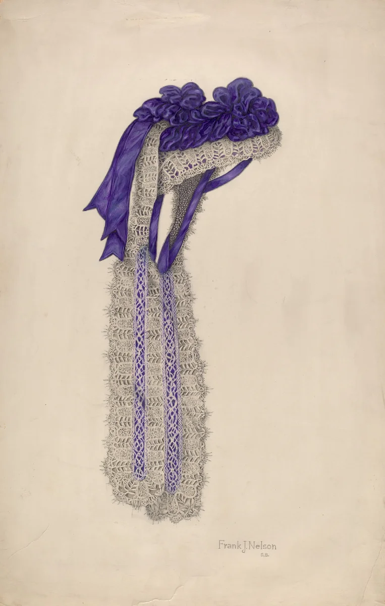 Straw Bonnet by Frank Nelson, index of american design, 1938