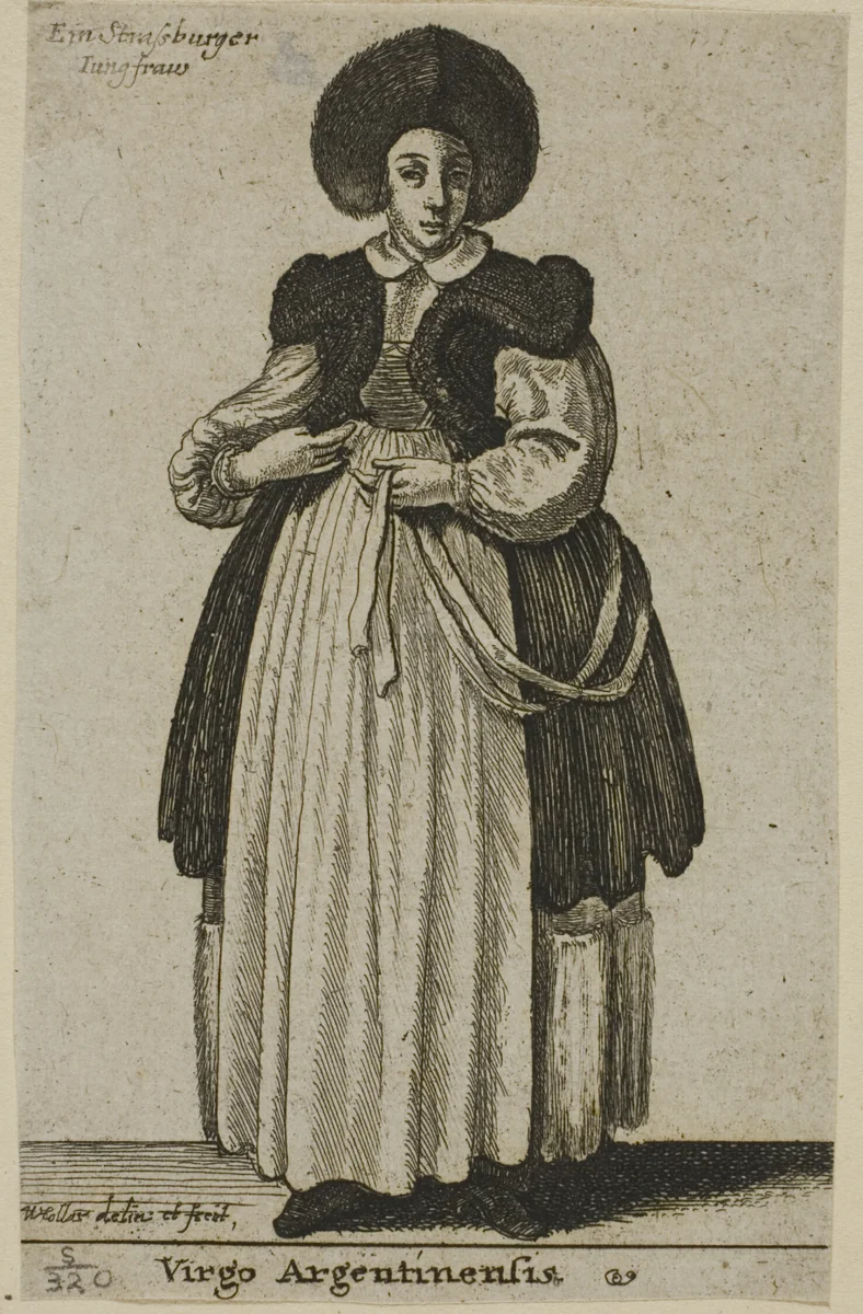 Strasbourg Woman by Wenceslaus Hollar, print, 1644-1650