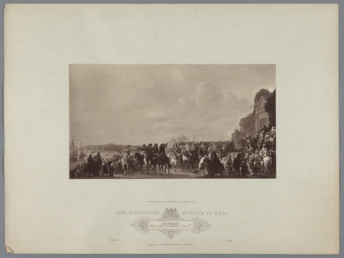 Fotoreproductie van schilderij Willem II voor Amsterdam (Aanslag van 1650) door Jan Lingelbach, coll. Mauritshuis by Franz Hanfstaengl, photograph, 1888