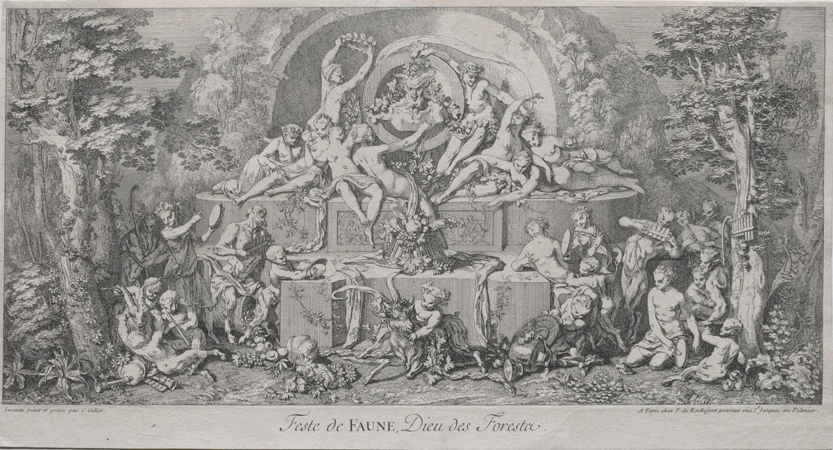 The Four Festivals: Festival of Faune by Claude Gillot, print, 1693-1722
