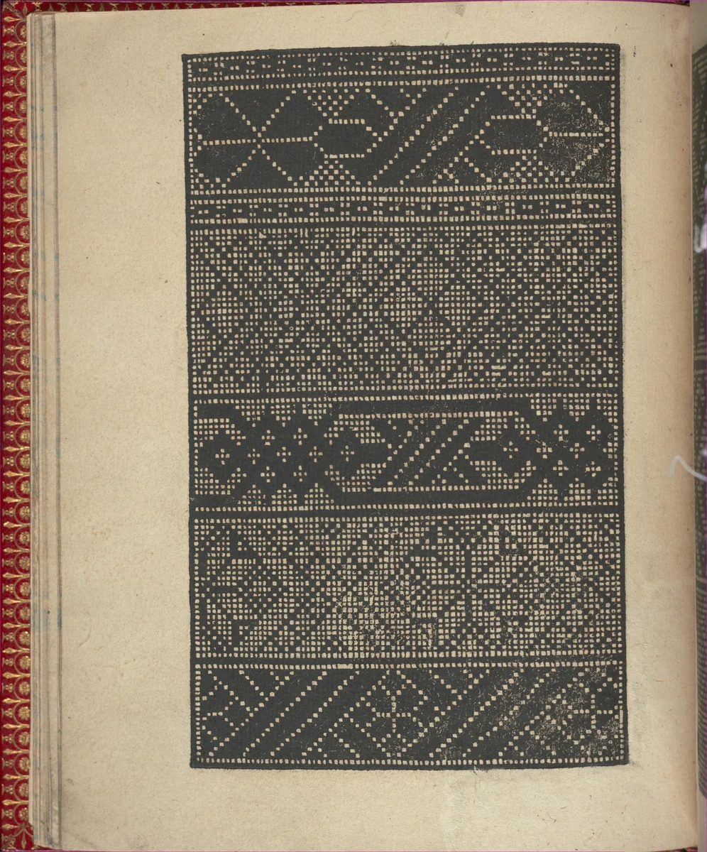 Ce est ung tractat de la noble art de leguille ascavoir ouvraiges de spaigne... page 8 (verso) by Willem Vosterman, book, 1527-1540