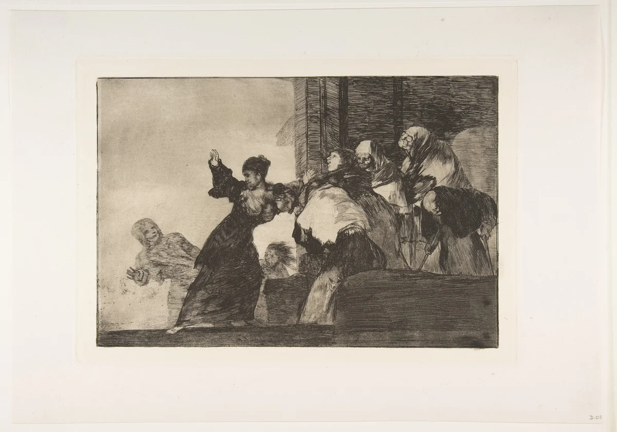 'Poor Folly' from the 'Disparates' (Follies / Irrationalities) by Goya, print, 1810-1820
