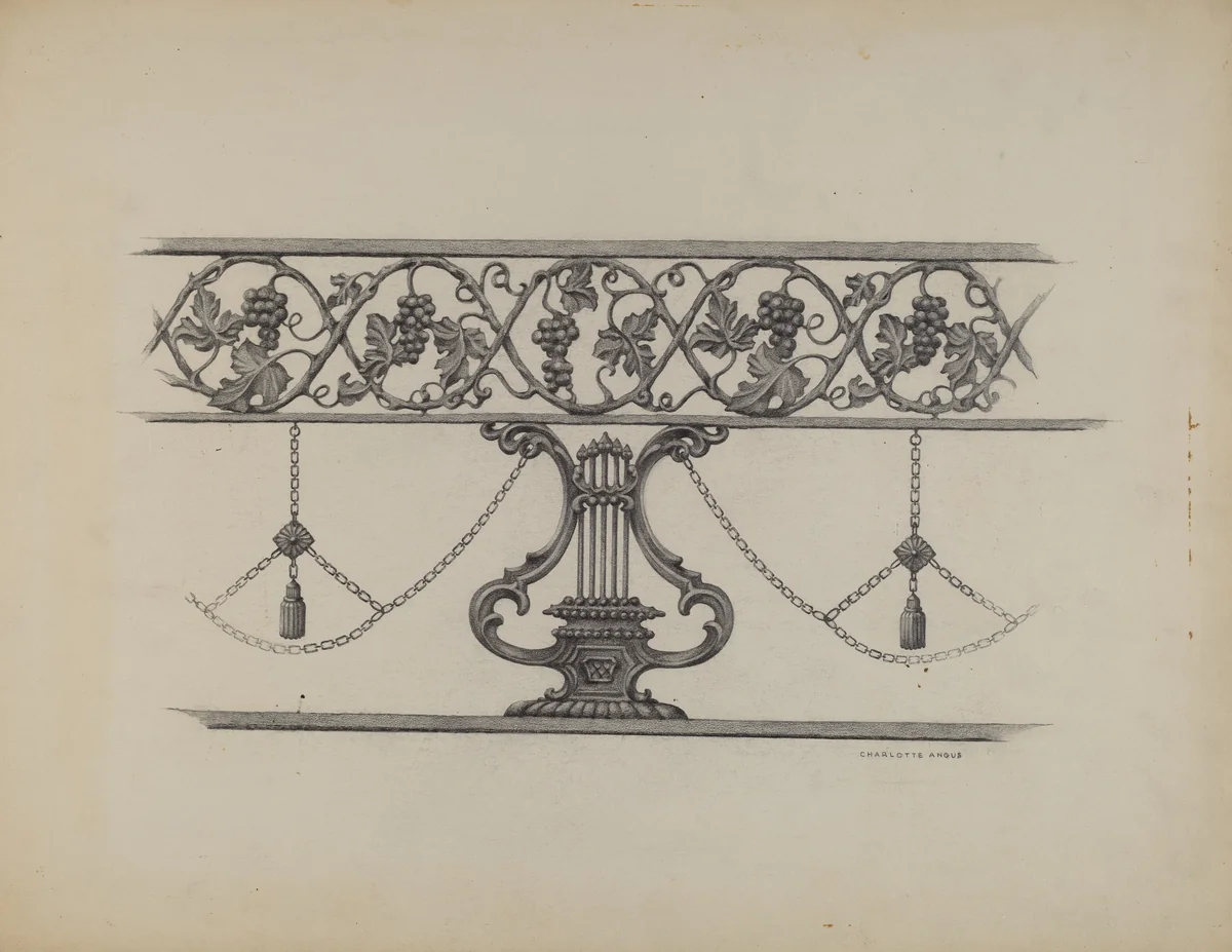 Cast Iron Fencing by Charlotte Angus, index of american design, 1937
