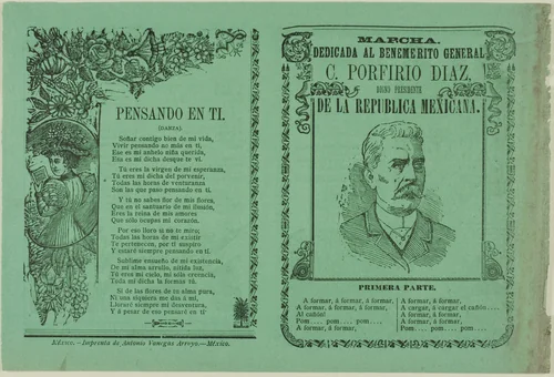 March Dedicated to General C. Porfirio Diaz by José Guadalupe Posada, print, 1888-1910