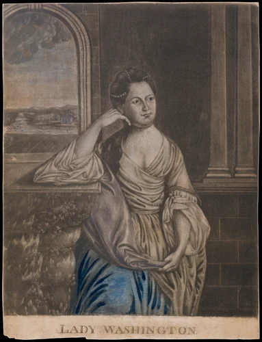Lady Washington by Joseph Hiller, print, 1776-1790
