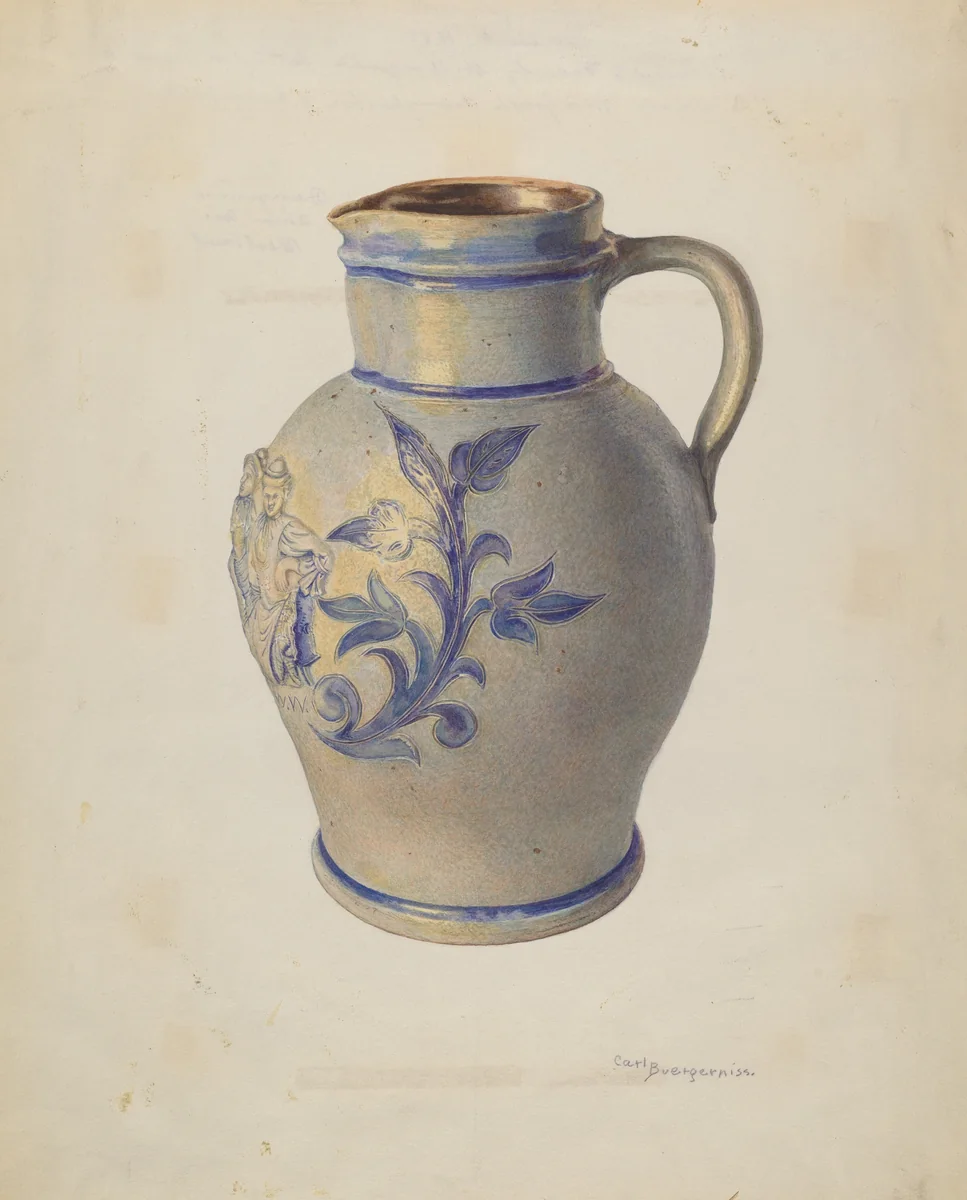 Pitcher by Carl Buergerniss, index of american design, 1935-1942