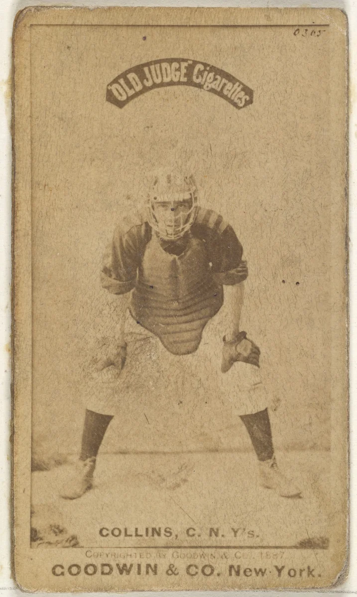Bill Collins, Catcher, New York, from the Old Judge series (N172) for Old Judge Cigarettes by Goodwin & Company, photograph, 1887