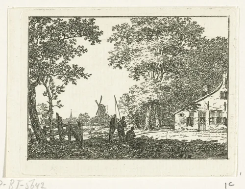 Landschap met hengelaar by Jacob Cats, print, 1768