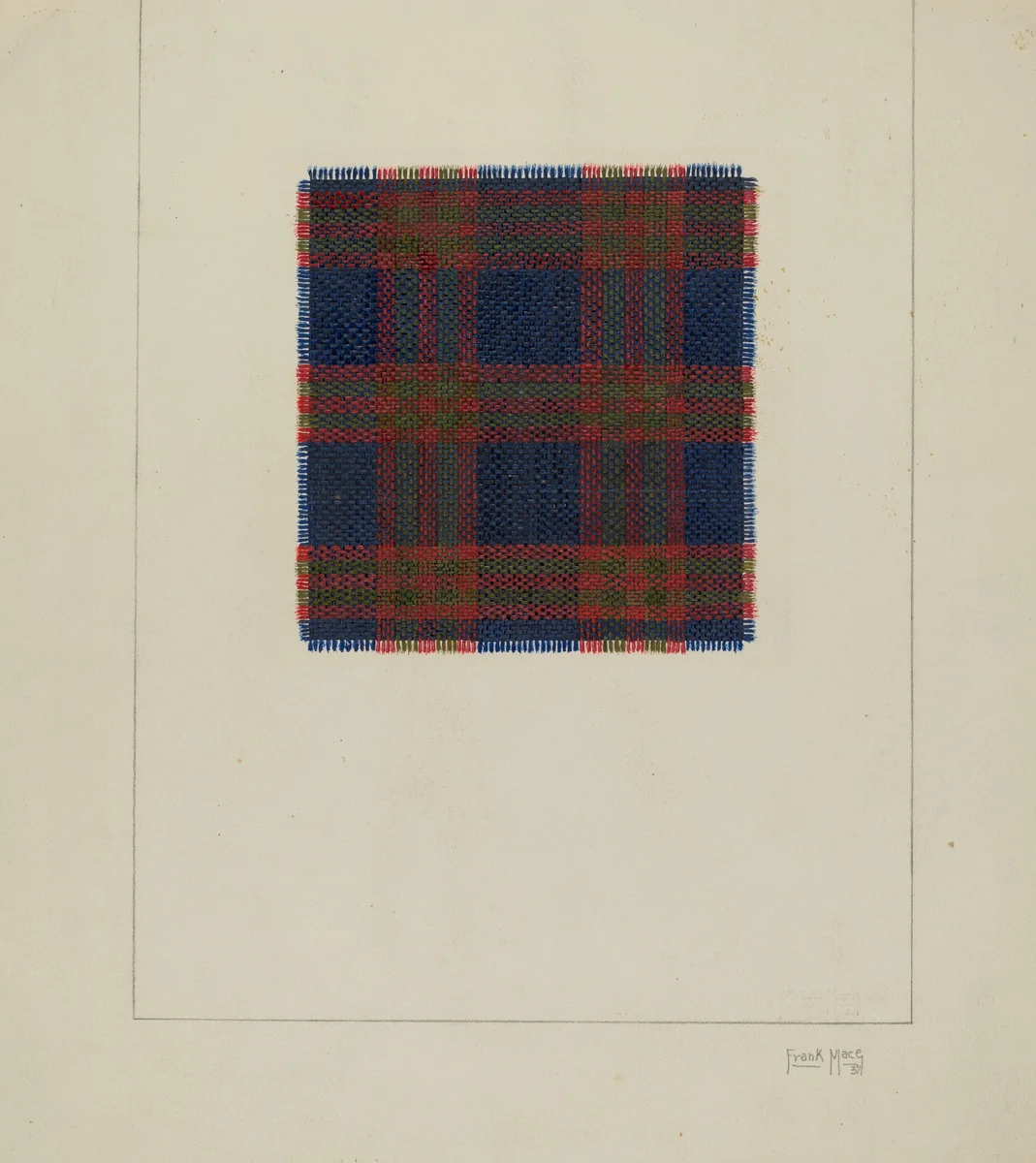 Plaid Homespun Cloth by Frank J. Mace, index of american design, 1937