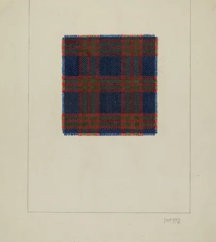Plaid Homespun Cloth by Frank J. Mace, index of american design, 1937