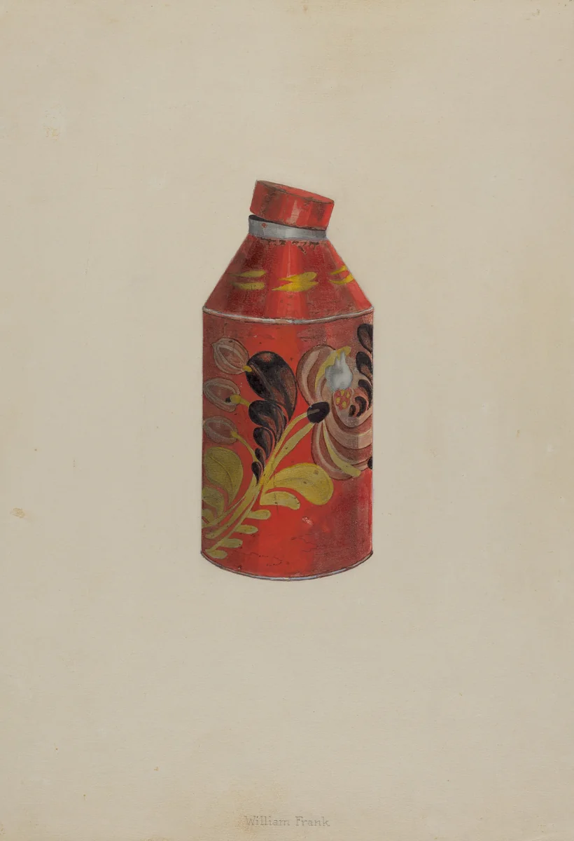 Toleware Tea Caddy by William Frank, index of american design, 1938