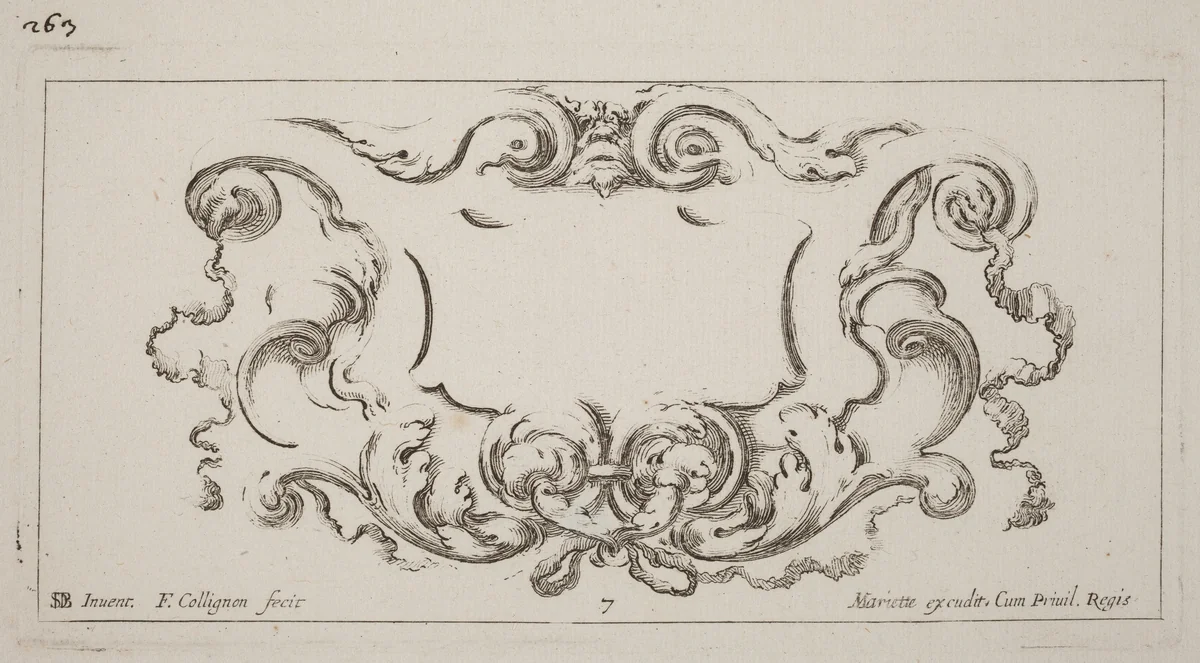 Cartouche by François Collignon; Stefano Della Bella, print, 1646