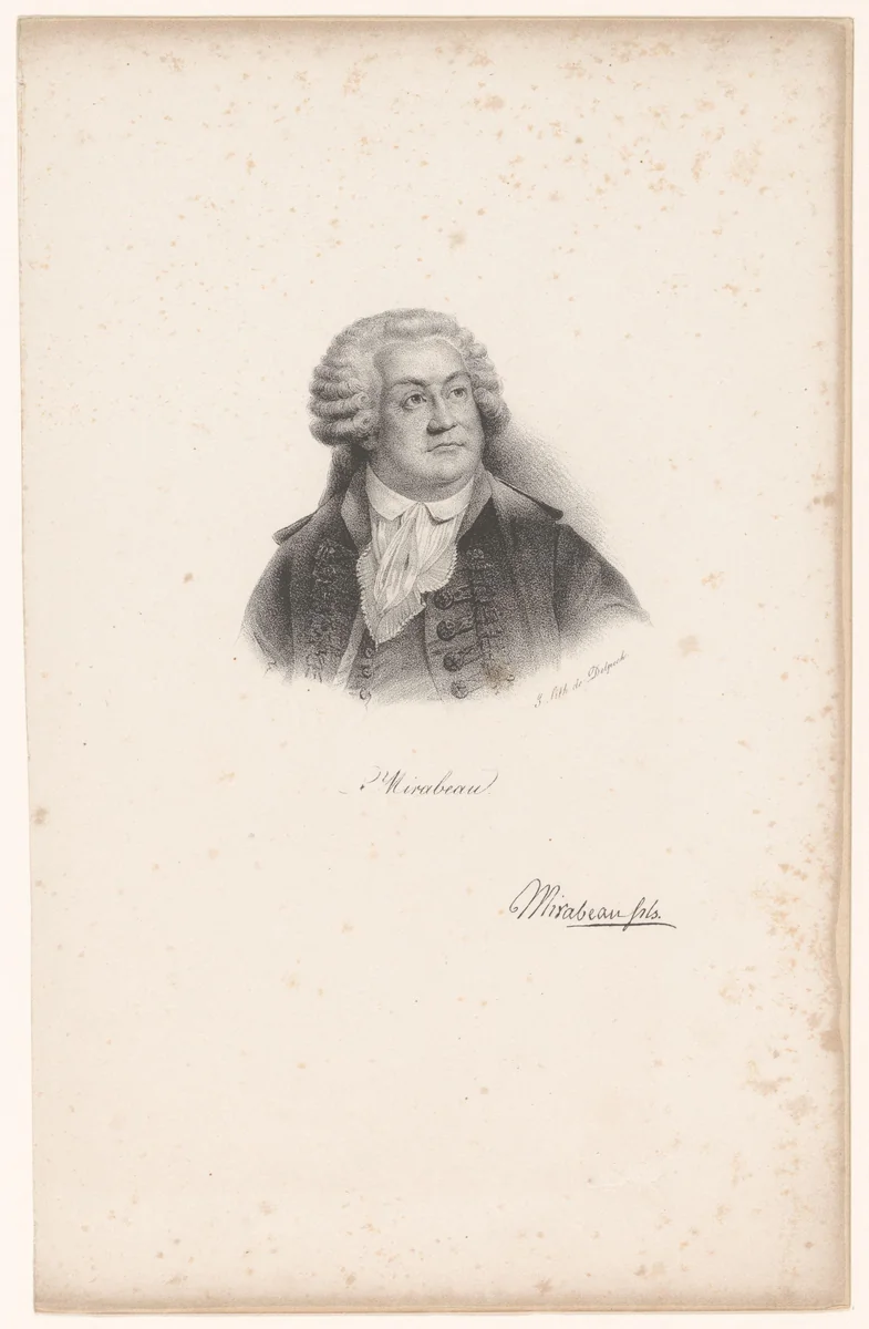 Portret van Honoré-Gabriel de Riqueti, graaf van Mirabeau by anonymous, print, 1818-1842