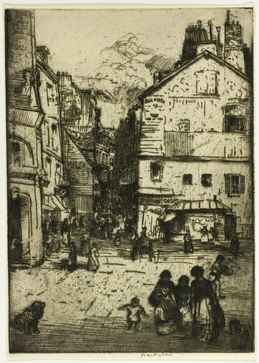 Rue Mouffetard, Paris by Donald Shaw MacLaughlan, print, 1900