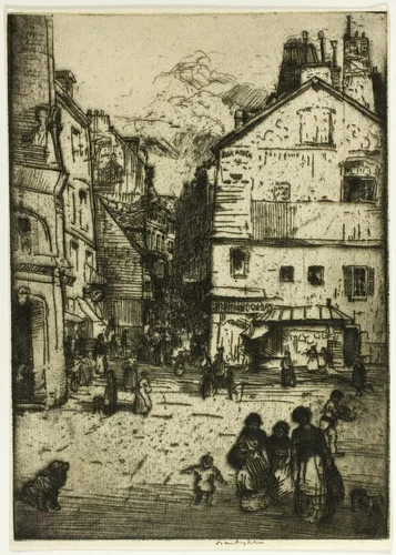 Rue Mouffetard, Paris by Donald Shaw MacLaughlan, print, 1900