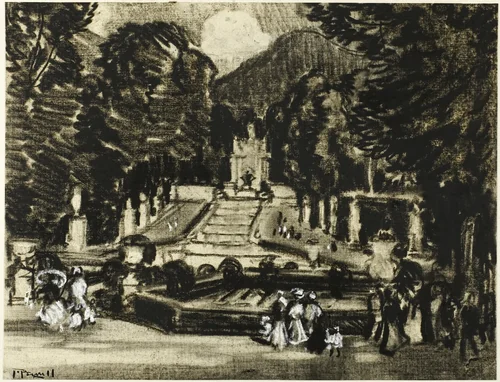 The Park, La Granga by Joseph Pennell, drawing, 1898-1908