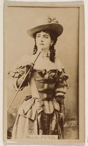 Mlle. Panol, from the Actresses series (N245) issued by Kinney Brothers to promote Sweet Caporal Cigarettes by Kinney Brothers Tobacco Company, photograph, 1890
