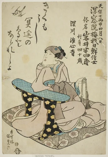 Memorial Portrait of the Actor Iwai Hanshiro VI by Utagawa Kunisada (歌川国貞), print, 1836