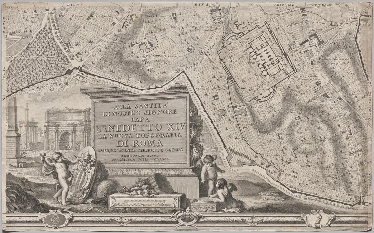 Nuova pianta di Roma data in luce da Giambattista Nolli l’anno MDCCXLVII, known as La Pianta Grande di Roma by Giovanni Battista Nolli, print, 1748