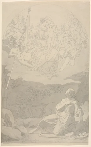 The Vision of Joan of Arc by Eduard Jakob von Steinle, drawing, 1865-1886