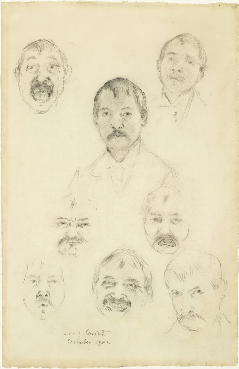 Self-Portraits (Selbstbildnisse) by Lovis Corinth, drawing, 1902