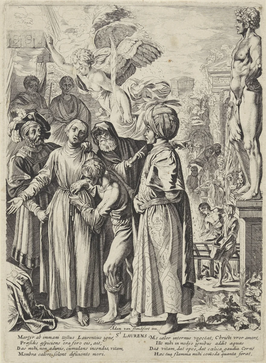 De heilige Laurentius by Pieter Claesz. Soutman, print, 1616-1657