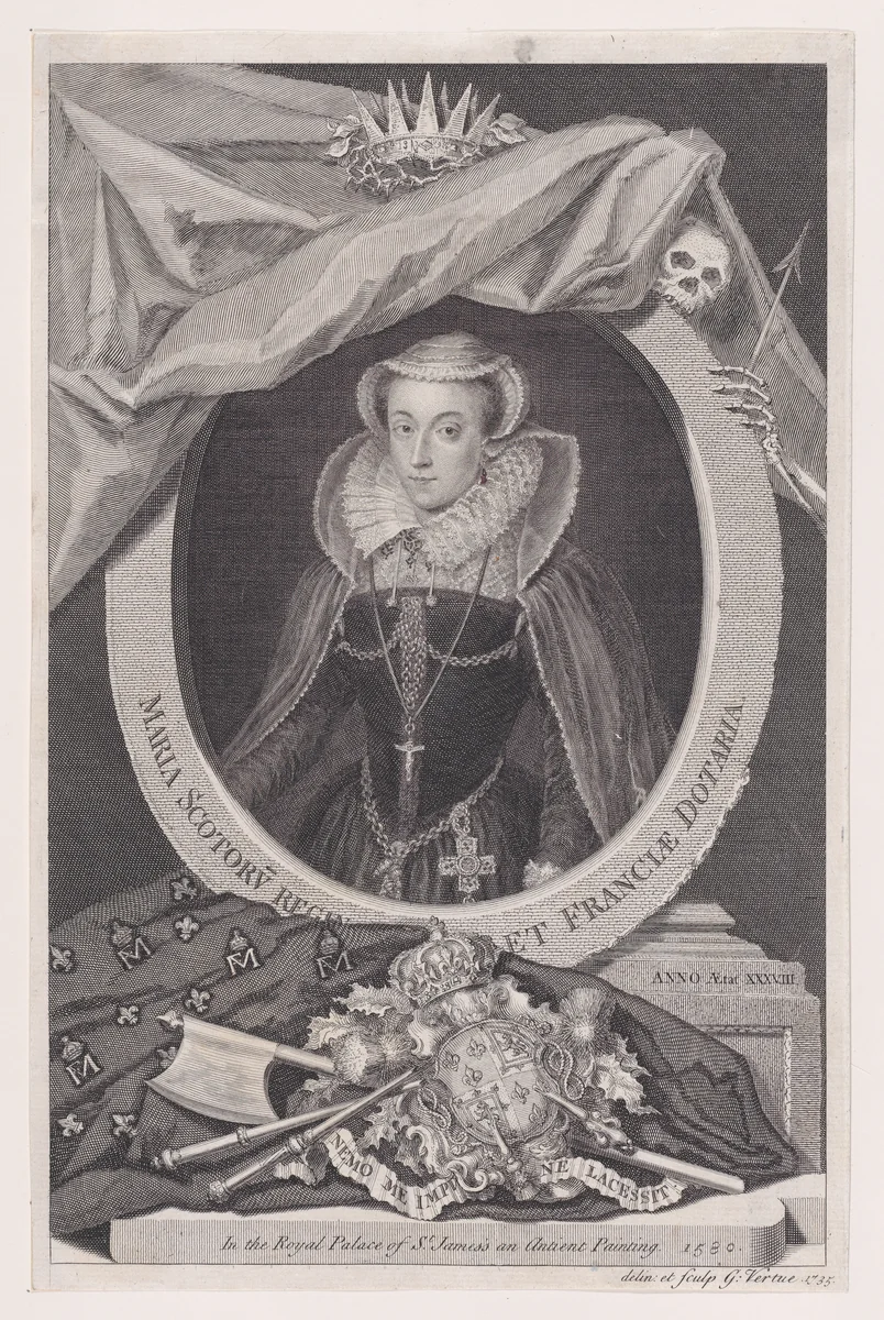Maria Scotorv Regin et Franciae Dotaria, from "Heads of the Kings of England, and of several Famous Persons" by George Vertue, print, 1735