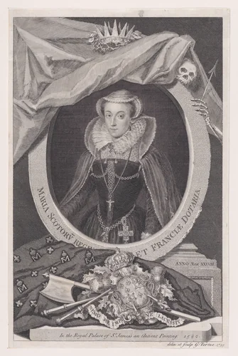 Maria Scotorv Regin et Franciae Dotaria, from "Heads of the Kings of England, and of several Famous Persons" by George Vertue, print, 1735