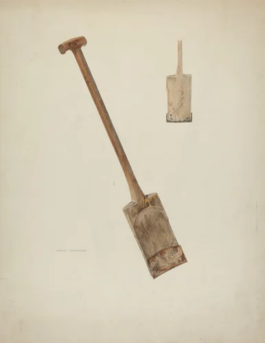 Wooden Spade by Archie Thompson, index of american design, 1938